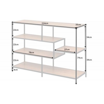  Regał Slim line 115 x 80 cm dąb