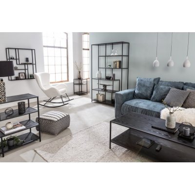 Regał Slim line 150 x 77 cm czarny jesion 