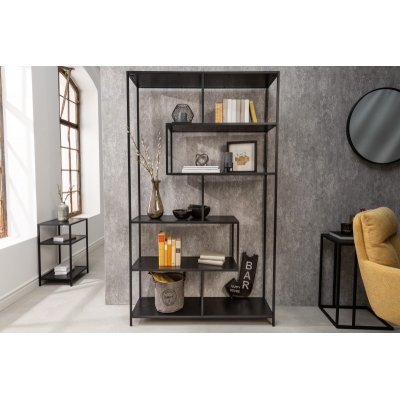 Regał Slim line 185 x 115 cm czarny jesion