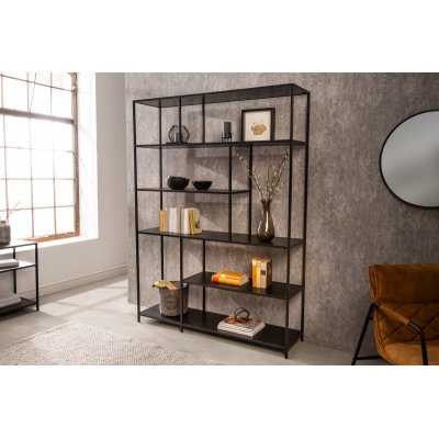 Regał Slim line 185 x 135 cm czarny jesion