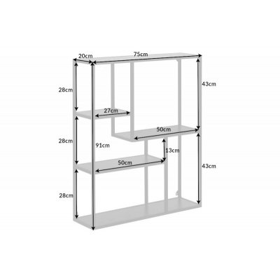   Półka ścienna Slim Line 90 cm jesion czarny