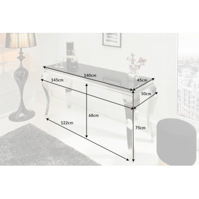  Konsola Modern Barock 145 cm szkło opalowe