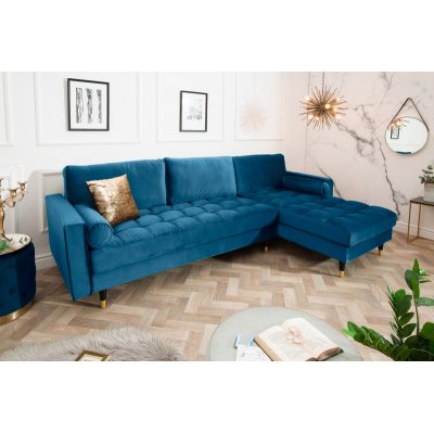 Narożnik Cosy Velvet II granatowy