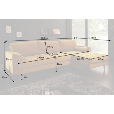  Narożnik Cosy Velvet II żółty