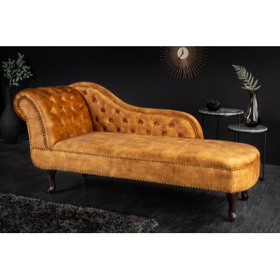 Szezląg Chesterfild 170 cm żółty