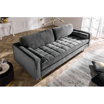 Sofa Cazy Velvet 220 cm szara