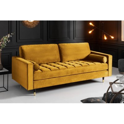 Sofa Cazy Velvet 220 cm żółta