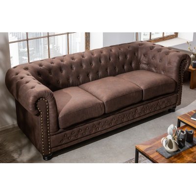 Sofa ChesterfieldII 3 osobowa brązowa