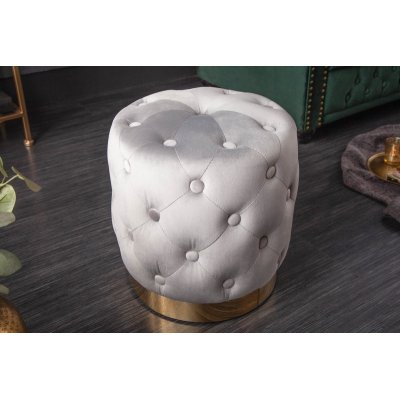  Pufa Modern Barock 35 cm szaro złoty