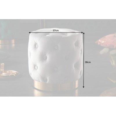  Pufa Modern Barock 35 cm szaro złoty