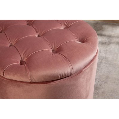  Pufa Modern Barock Storage 50 cm aksamitna różowa
