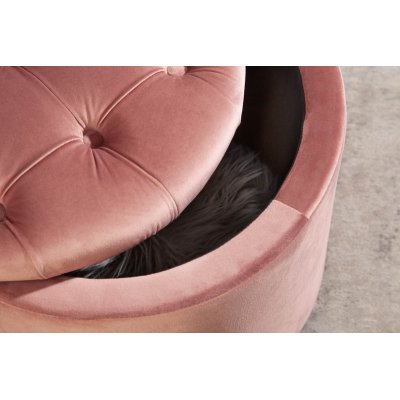  Pufa Modern Barock Storage 50 cm aksamitna różowa