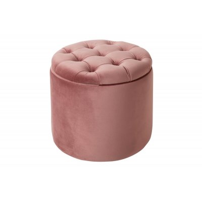  Pufa Modern Barock Storage 50 cm aksamitna różowa