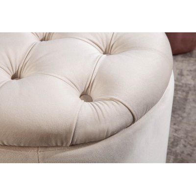  Pufa Modern Barock Storage 50 cm aksamitna beżowa