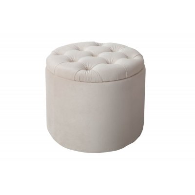  Pufa Modern Barock Storage 50 cm aksamitna beżowa