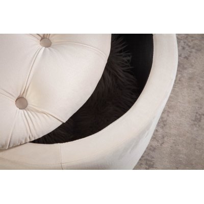  Pufa Modern Barock Storage 50 cm aksamitna beżowa