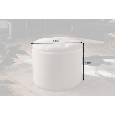  Pufa Modern Barock Storage 50 cm aksamitna beżowa