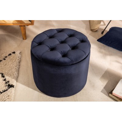  Pufa Modern Barock Storage 50 cm aksamitna granatowa
