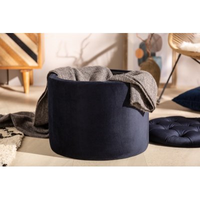  Pufa Modern Barock Storage 50 cm aksamitna granatowa