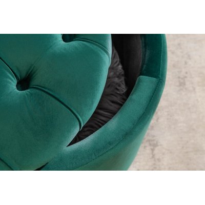  Pufa Modern Barock Storage 50 cm aksamitna szmaragdowozielona