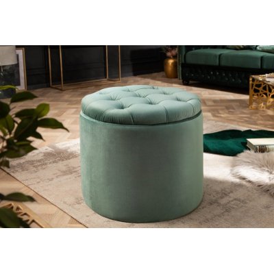 Pufa Modern Barock Storage 50 cm aksamitna miętowa