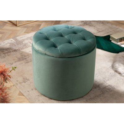  Pufa Modern Barock Storage 50 cm aksamitna miętowa