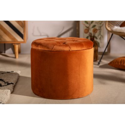  Pufa Modern Barock Storage 50 cm miedziano brązowa