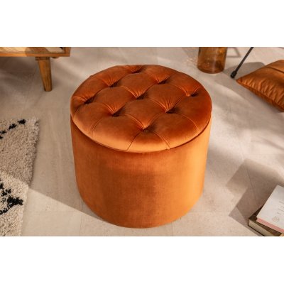  Pufa Modern Barock Storage 50 cm miedziano brązowa
