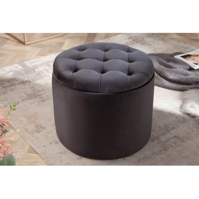  Pufa Modern Barock Storage 50 cm czarna 