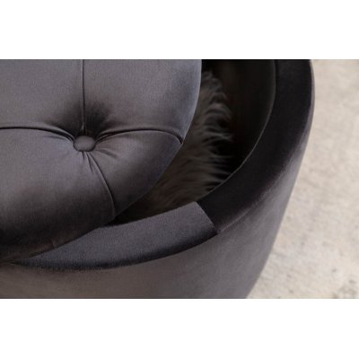  Pufa Modern Barock Storage 50 cm czarna 