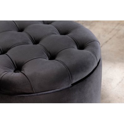 Pufa Modern Barock Storage 50 cm czarna 