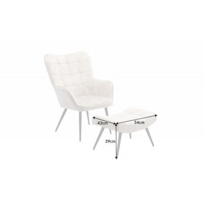  Pufa Scandinavia 39 cm kremowa