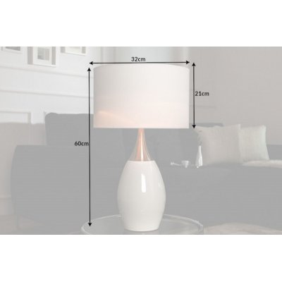  Lampa stołowa Carla 60 cm biała