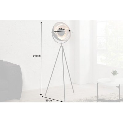  Lampa podłogowa Studio 145 cm czarno srebrna