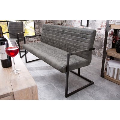 Ławka tapicerowana Loft 160 cm szara