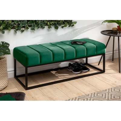 Ławka tapicerowana Petit Beaute w kolorze szmaragdowozielonym 108 cm