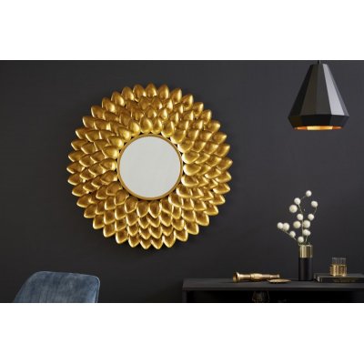 Lustro Flower owalne 90 cm złote. 