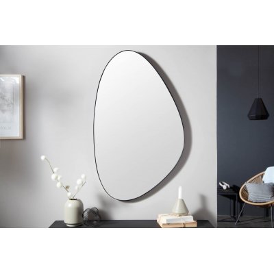 Lustro Noemi 90 cm asymetryczne w czarnej ramie.
