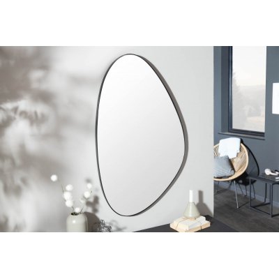  Lustro Noemi 90 cm asymetryczne w czarnej ramie.