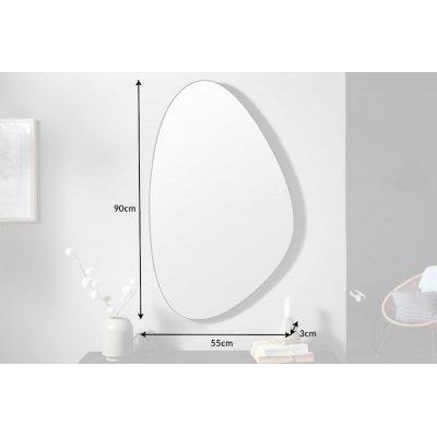  Lustro Noemi 90 cm asymetryczne w czarnej ramie.