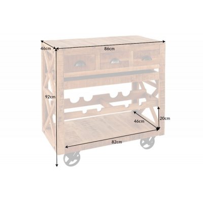 Barek Bodega 90 cm drewno mango