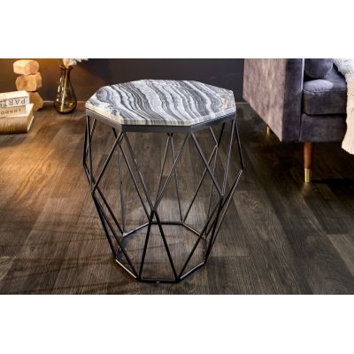  Stolik boczny Diamond 50 cm. marmur czarnoszary
