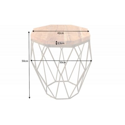  Stolik boczny Diamond 50 cm akacja