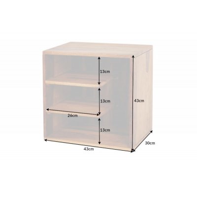  Stolik boczny  Cubus 43 cm Sheesham z półkami