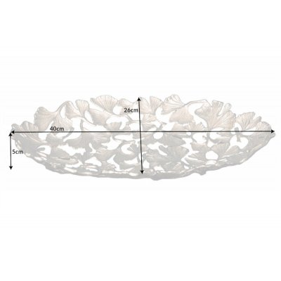  Misa Ginko listki 40 x 26 cm srebrna