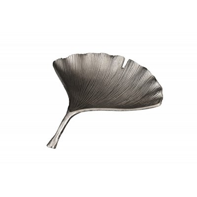  Misa ozdobna Gingko srebrna 42 cm.
