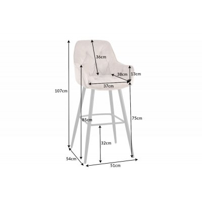  Krzesło barowe Milano w kolorze szampana.