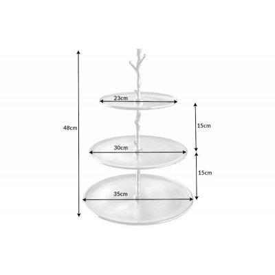  Patera Etagere ABSTRACT 50 cm 3 tace srebrne