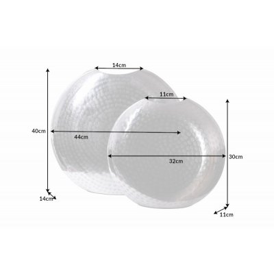  Zestaw wazonów Oriental 40 cm i 30 cm srebrny