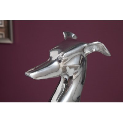   Rzeźba psa Greyhund ALU 70 cm silver